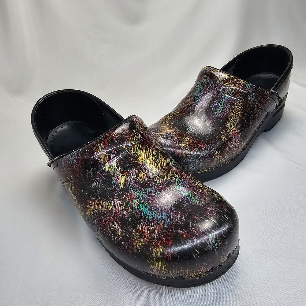 Dansko Professional Clogs Women's EU 39 US 8.5-9 Multicolor Abstract Leather